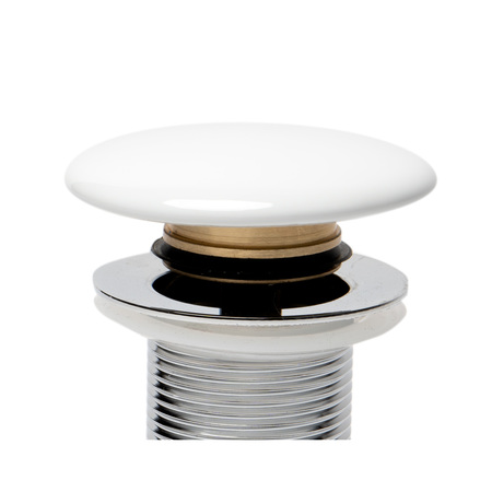 Alfi Brand ALFI brand AB8055-W White Ceramic Mushroom Top Pop Up Drain for Sinks without Overflow AB8055-W